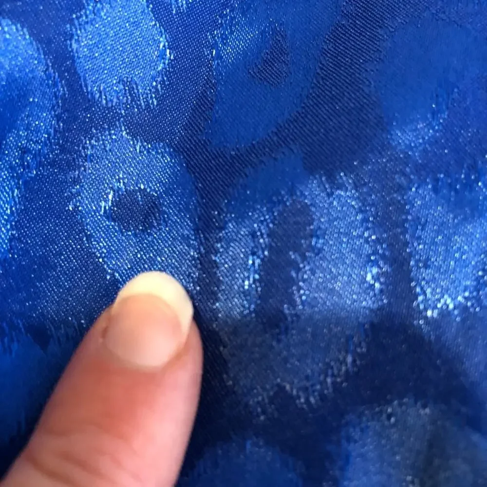 Adelyn Rae bright blue leopard print side drape dress size Large